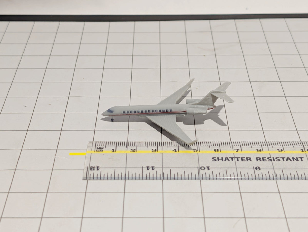 2x Bombardier Global 7500 Business Private Jet Models 1:500 Scale Diorama