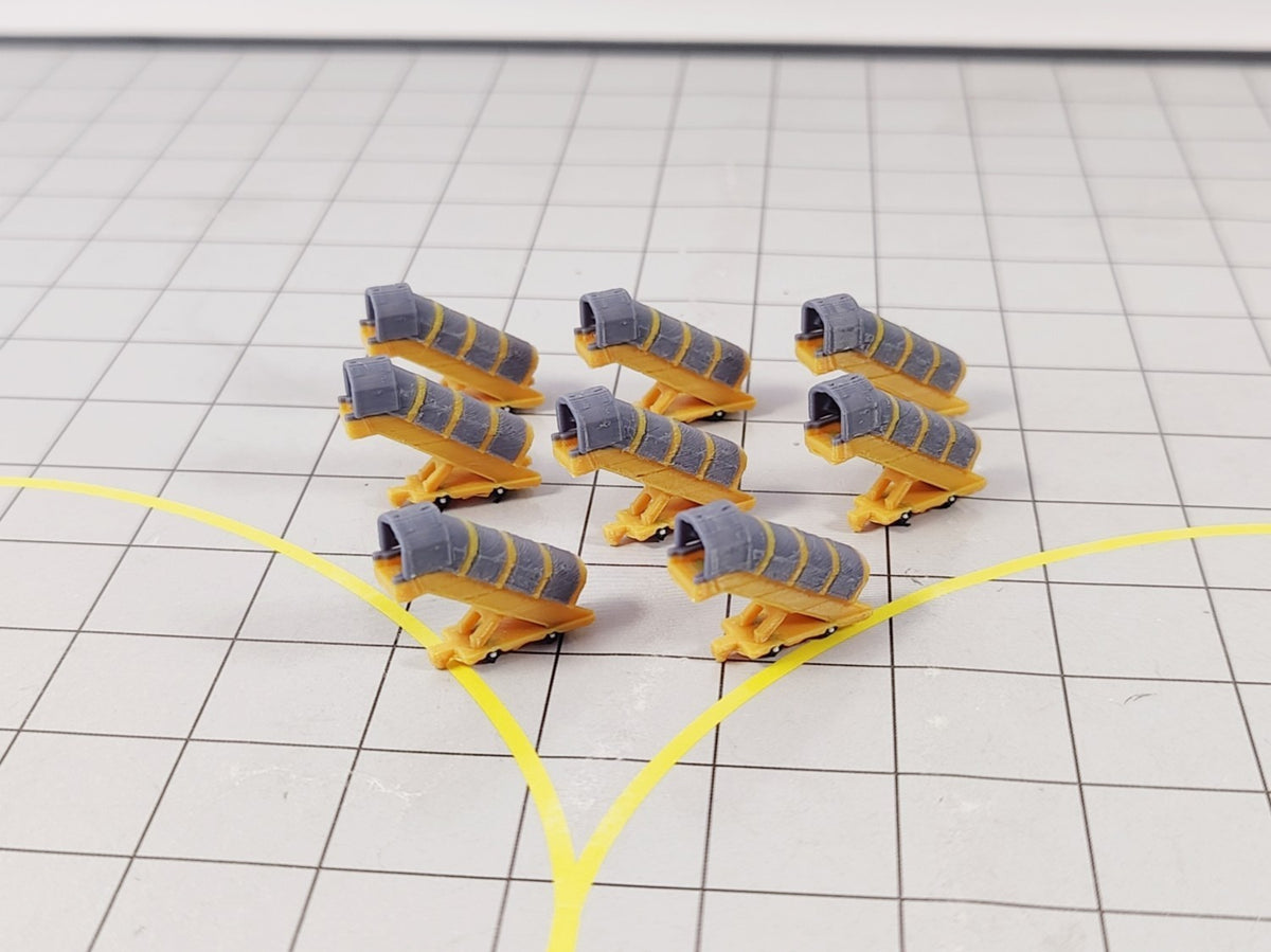 8x White Widebody COVERED AIRCRAFT STAIRS Airport GSE Models 1:400 Scale Diorama - DHL Yellow