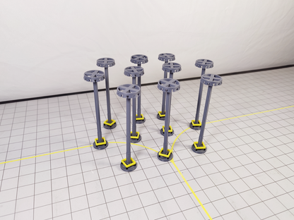 10x Airport Floodlights + Barriers Aircraft Building Models 1:200 Scale Diorama