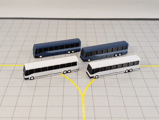 4x Greyhound Bus/Coach US style Airport GSE Vehicle Models 1:200 Scale Diorama