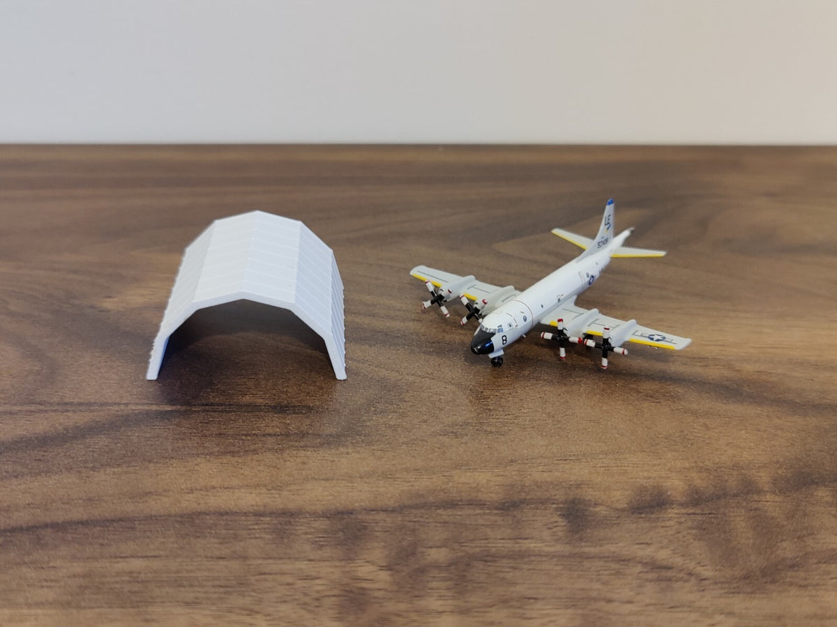 4x Military Jet Aircraft Hangar Maintenance Building Airport Model 1:400 Scale