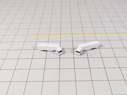 6x White Articulated Truck/Lorry Airport GSE Vehicle Models 1:500 Scale Rotating