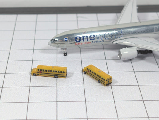 School Bus US Style (x10) Airport GSE Vehicles 1:500 Scale Aircraft Scenery
