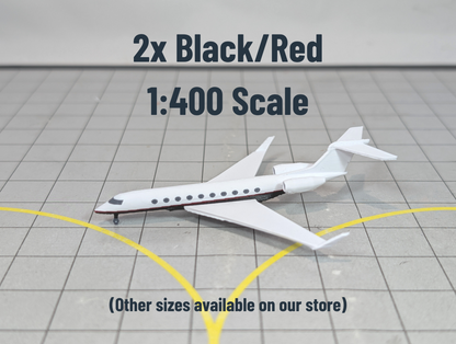 2x Gulfstream G700 Business Private Jet 1:400 Scale Models Airport Diorama