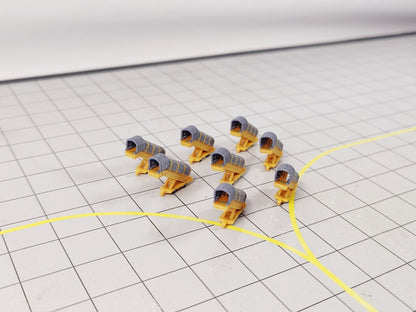 8x White Widebody COVERED AIRCRAFT STAIRS Airport GSE Models 1:400 Scale Diorama - DHL Yellow