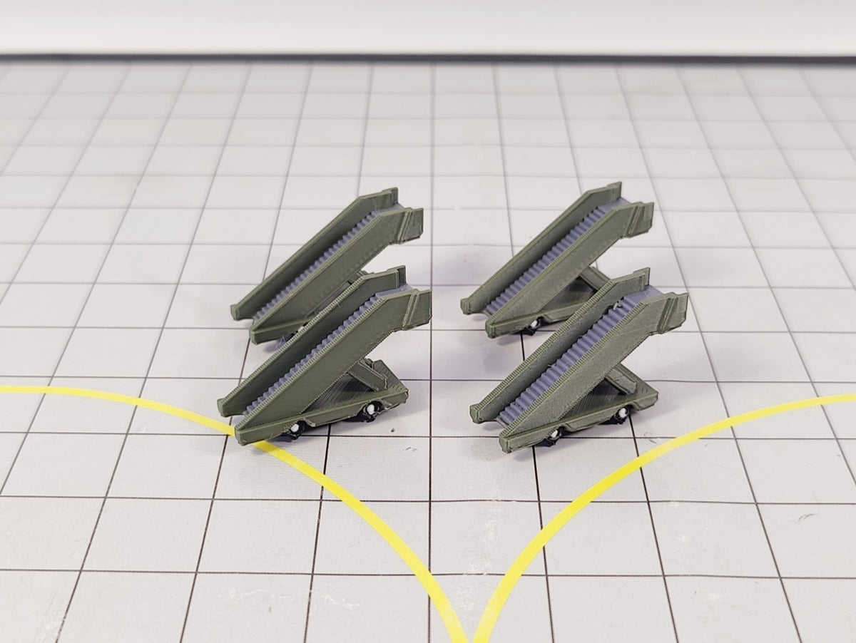 4x Narrowbody Aircraft Stairs Airport GSE Vehicles 1:200 Scale Diorama