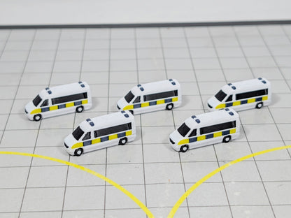5x Police Vans/Minibus Emergency Airport GSE 1:200 Scale Diorama Vehicles