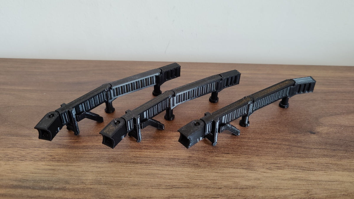 3x Widebody Air Jet Bridge Gates Grey/White/Black 1:400 Scale Airport Diorama