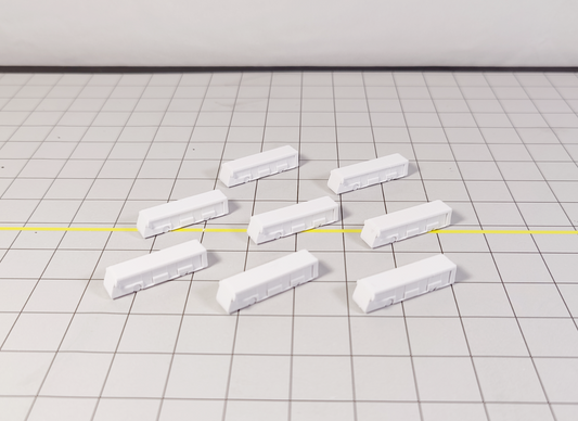 8x Airport Bus Set GSE Ground Service Equipment Models 1:400 Scale Diorama (Blank)