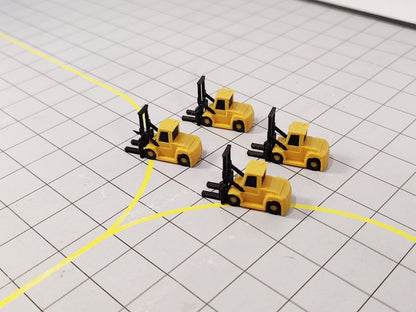 Fork Lift Truck (x4) Airport Construction/Cargo GSE Vehicle Model 1:200 Scale