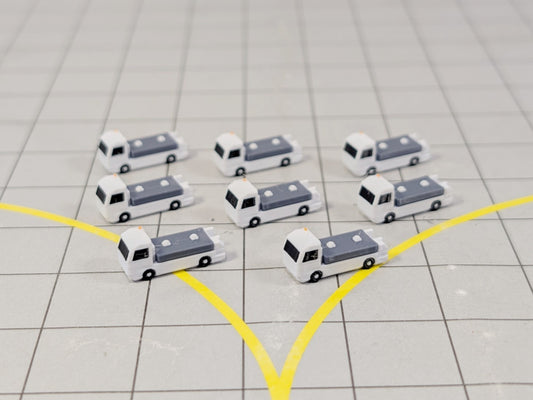 8x Toilet/Lavatory Service Truck Airport GSE Vehicle 1:400 Scale Diorama Models