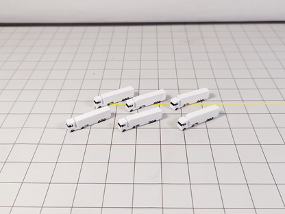 6x White Articulated Truck/Lorry Airport GSE Vehicle Models 1:500 Scale Rotating