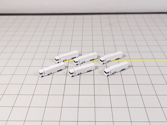 6x White Articulated Truck/Lorry Airport GSE Vehicle Models 1:500 Scale Rotating