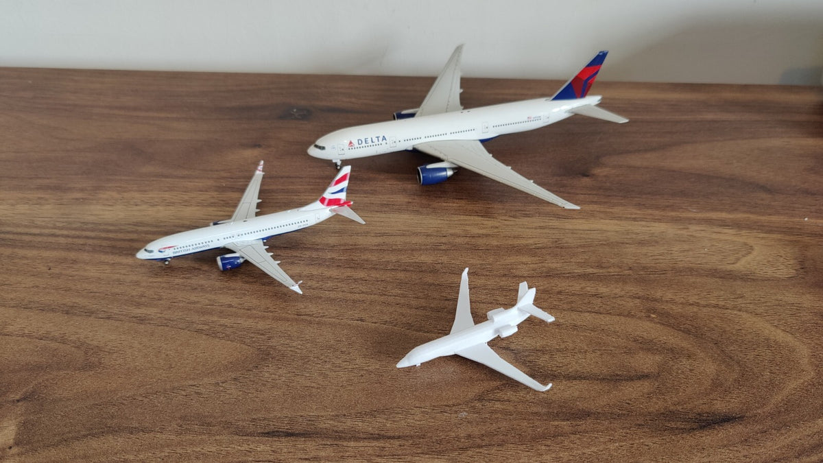2x Dassault Falcon 8x Business Private Jet Models Scenery Diorama 1:400 Scale (Blank)