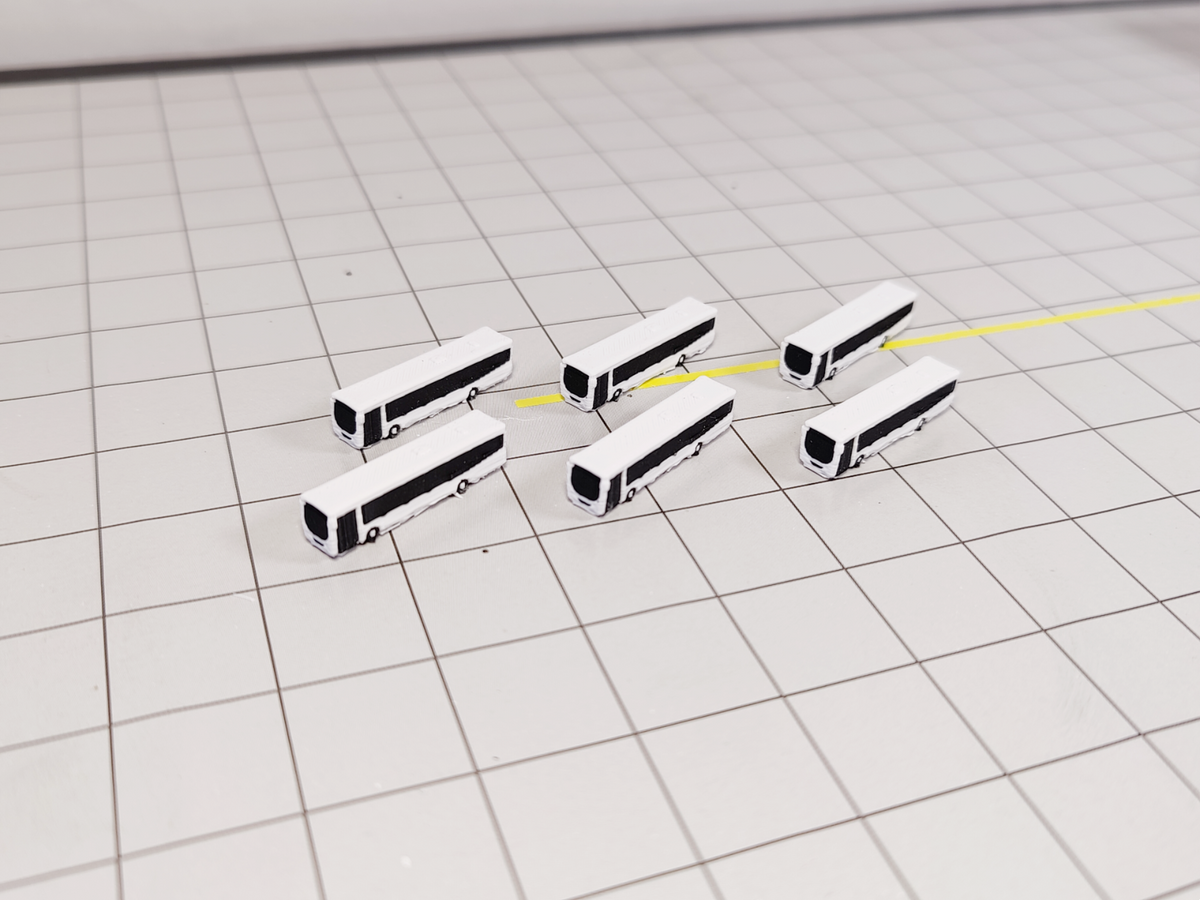 6x Single Deck Buses Aircraft Airport GSE Vehicle Set Models 1:400 Diorama