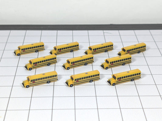School Bus US Style (x10) Airport GSE Vehicles 1:400 Scale Aircraft Scenery