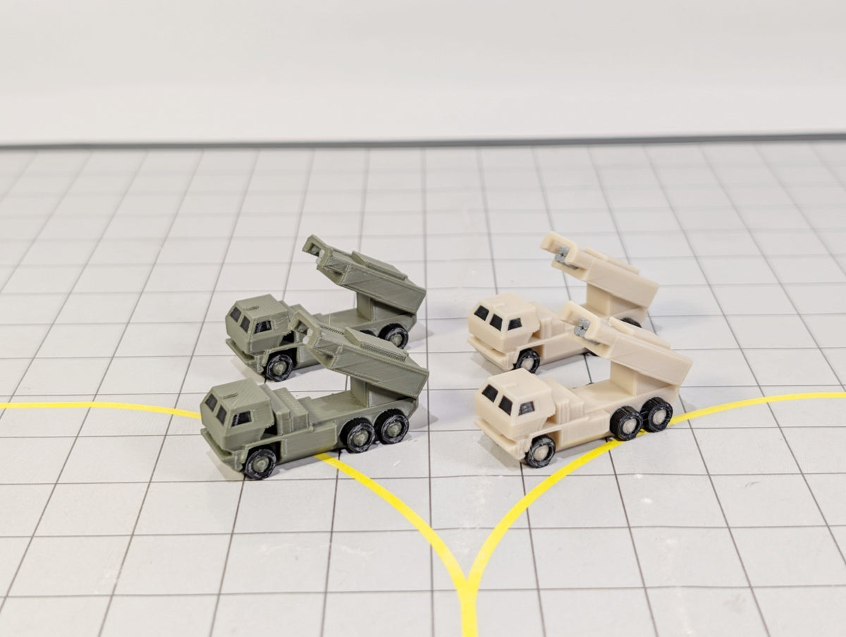 Military HIMARS Missile Launch Trucks (x4) Airport GSE Vehicles 1:200 Scale