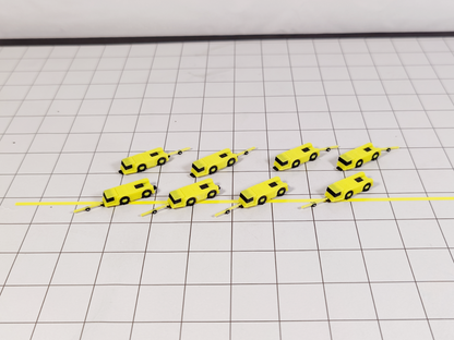 8x Aircraft Tugs/Tractors with Tow Bars Airport GSE Models 1:400 Diorama - Yellow