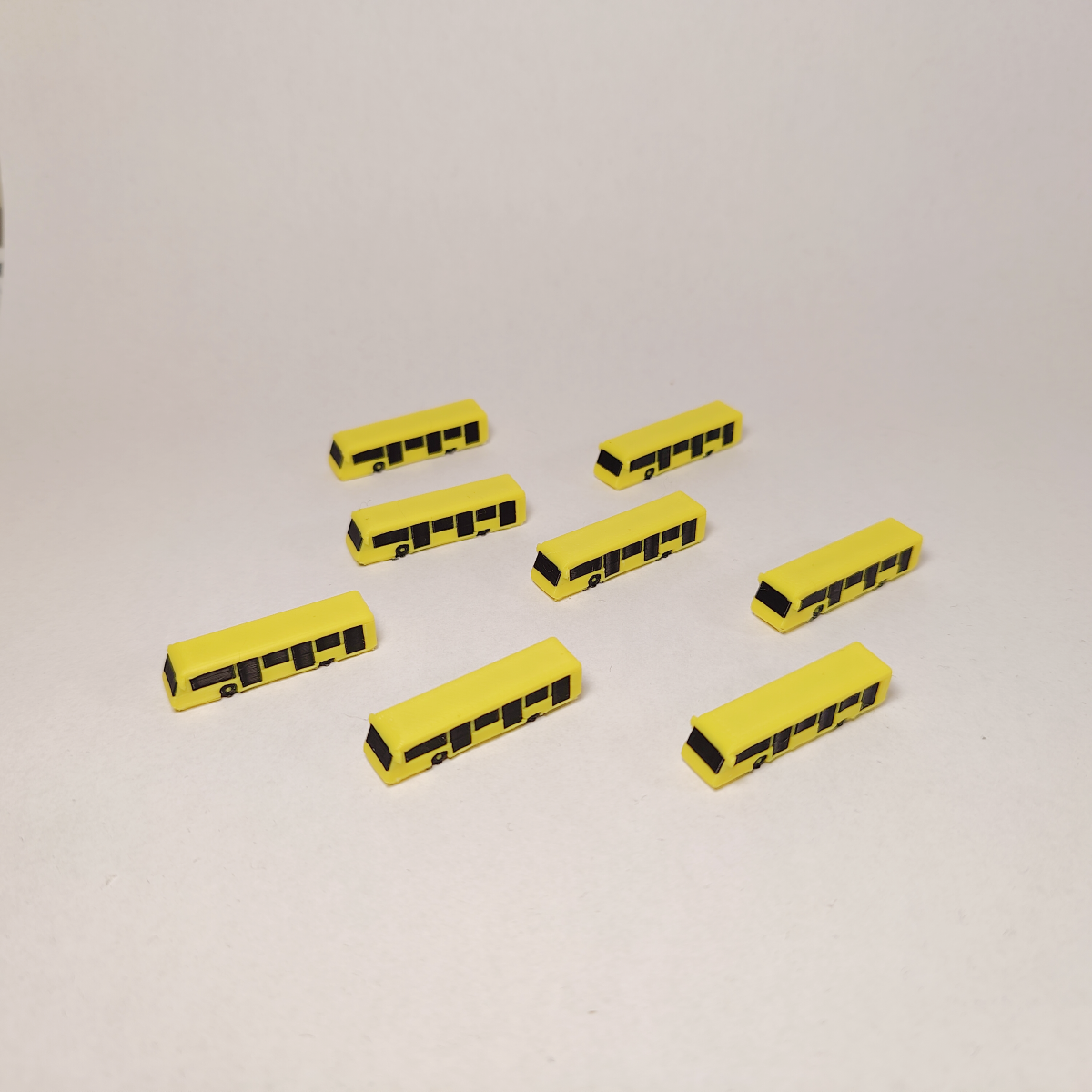 8x Yellow Airport Bus Set GSE Ground Service Vehicle Models 1:400 Scale Diorama