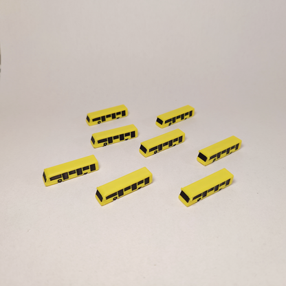8x Yellow Airport Bus Set GSE Ground Service Vehicle Models 1:400 Scale Diorama
