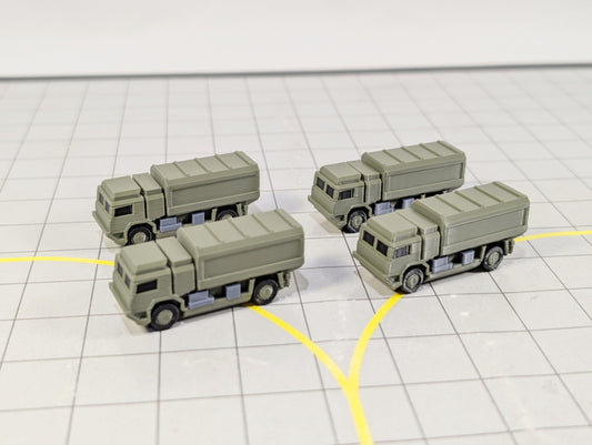 Military Transport Trucks (x4) Airport GSE Army Vehicles 1:200 Scale Diorama