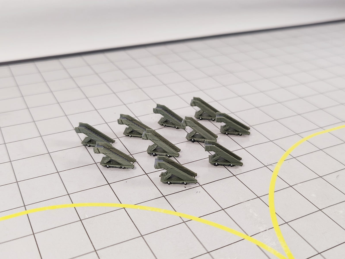 10x Narrowbody Aircraft Stairs Airport GSE Vehicles 1:400 Scale Diorama