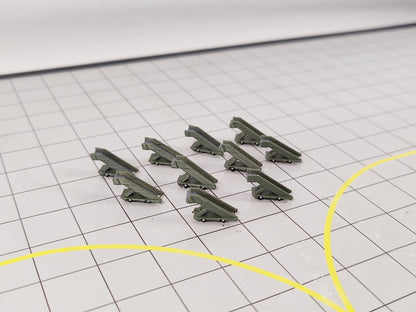 10x Narrowbody Aircraft Stairs Airport GSE Vehicles 1:400 Scale Diorama