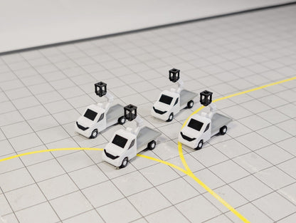 Cherry Picker GSE Lift Vans (x4) Airport Vehicles 1:200 Scale Diorama Scenery
