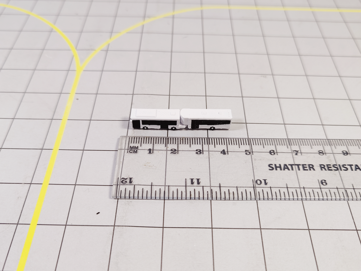 5x Airport Car Park Articulated Bendy Buses GSE 1:400 Scale Vehicle Models