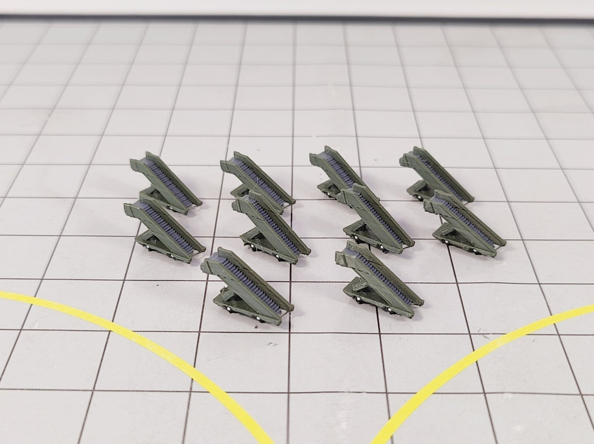 10x Narrowbody Aircraft Stairs Airport GSE Vehicles 1:400 Scale Diorama