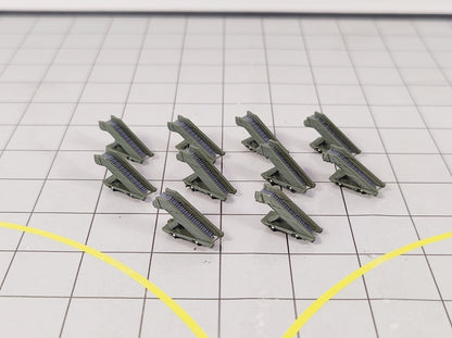 10x Narrowbody Aircraft Stairs Airport GSE Vehicles 1:400 Scale Diorama
