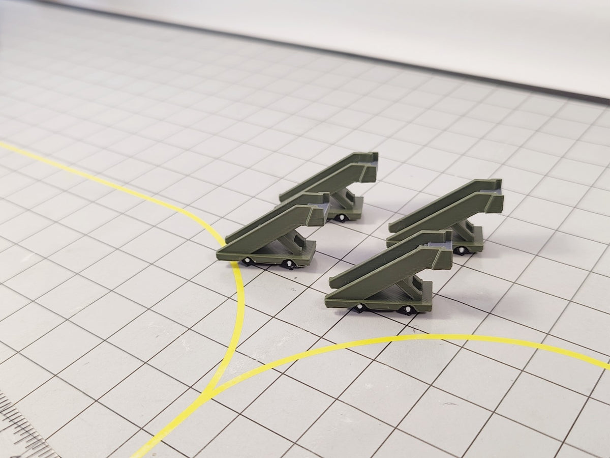 4x Narrowbody Aircraft Stairs Airport GSE Vehicles 1:200 Scale Diorama