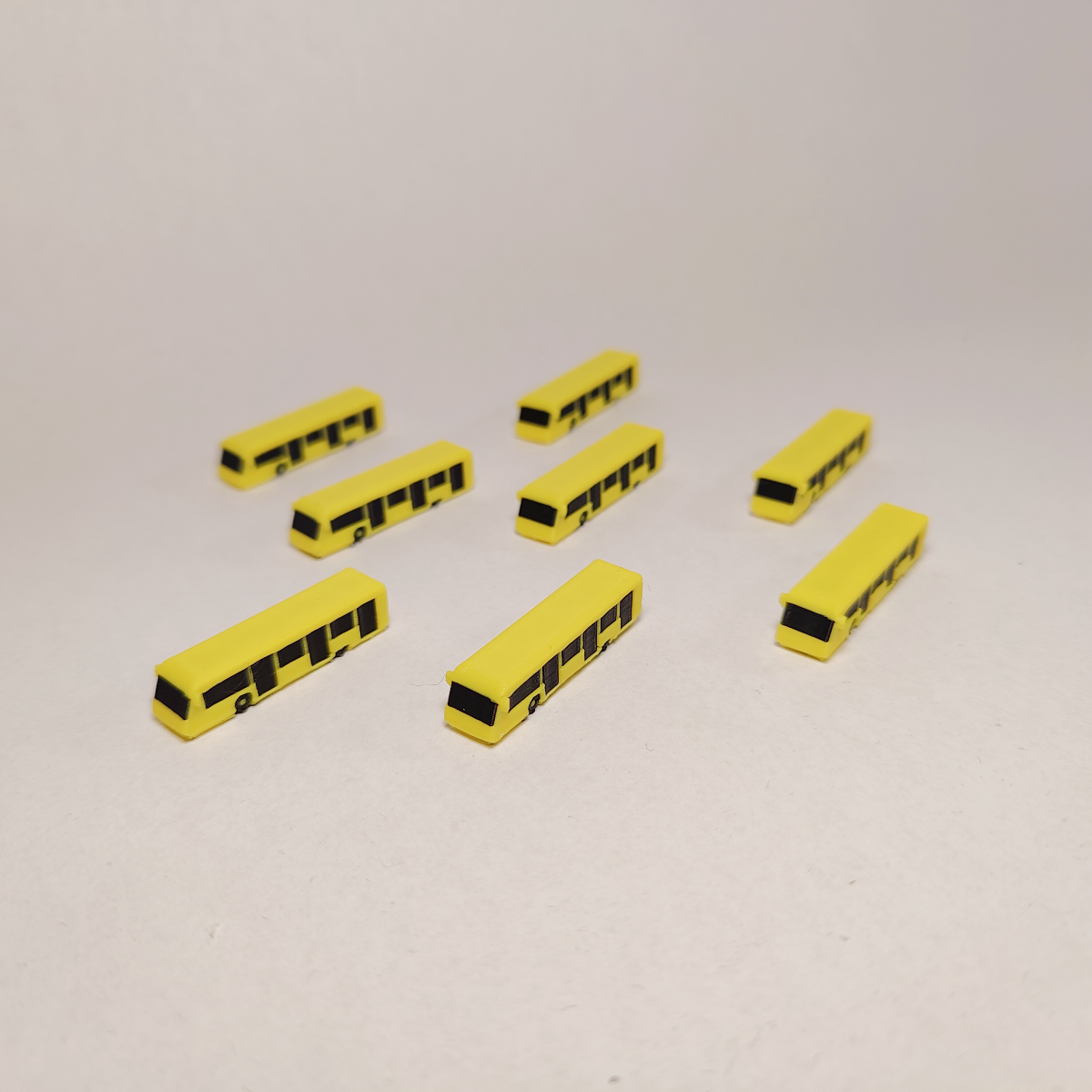 8x Yellow Airport Bus Set GSE Ground Service Vehicle Models 1:400 Scale Diorama