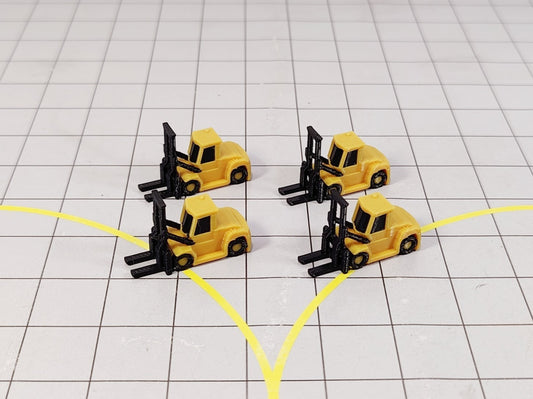Fork Lift Truck (x4) Airport Construction/Cargo GSE Vehicle Model 1:200 Scale
