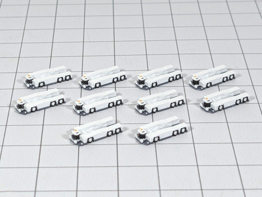 Aircraft Pushback Tugs (10x Twin Axle) Airport GSE White Models 1:500 Diorama