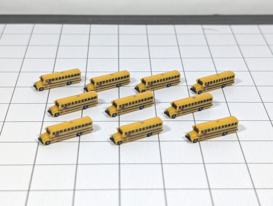 School Bus US Style (x10) Airport GSE Vehicles 1:500 Scale Aircraft Scenery