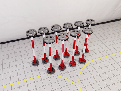 Airport Floodlights x10 Red/White Lights Building Models 1:200 Scale Diorama