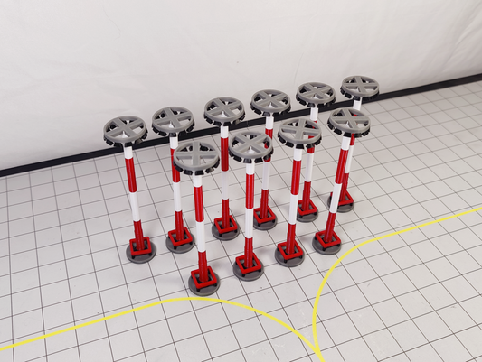 Airport Floodlights x10 Red/White Lights Building Models 1:200 Scale Diorama