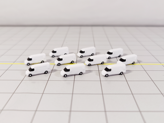 10x Courier Sprinter Vans Cargo Airport Aircraft Vehicles 1:400 Scale