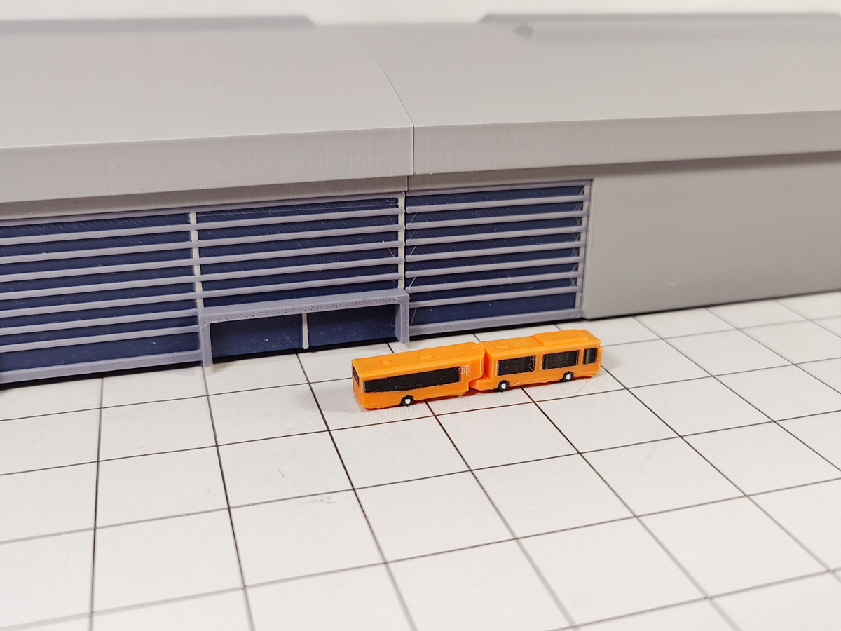 5x Airport Car Park Articulated Bendy Buses GSE 1:400 Scale Vehicle Models