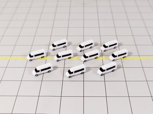 10x Airport Crew Minibuses/Vans GSE Aircraft Vehicle Models 1:400 Scale