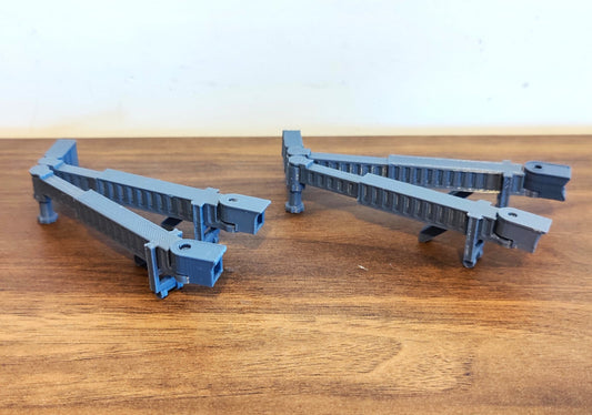 Dual Extendable Widebody Air Bridges Gate Grey/White 1:400 Scale Airport Diorama