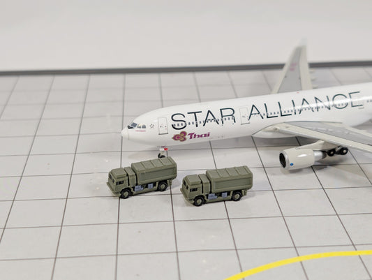 Military Transport Trucks (x8) Airport GSE Army Vehicles 1:400 Scale Diorama