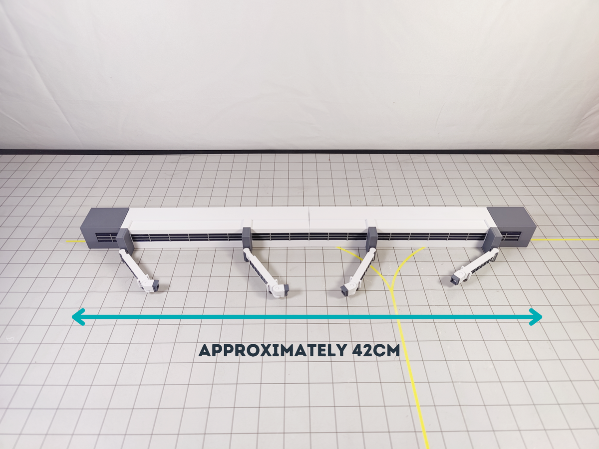Regional Airport Terminal Building + Extending Bridges Model 1:500 Scale Diorama