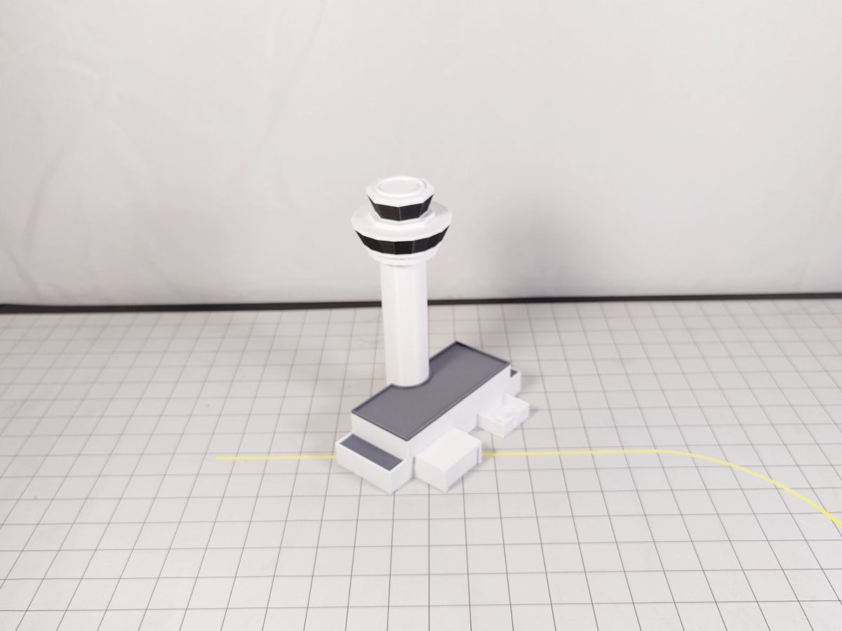 Airport ATC Air Traffic Control Tower Diorama Model 1:400 Scale White Stansted