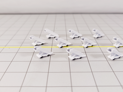 10x Narrowbody Aircraft Stairs Airport GSE Vehicles 1:400 Scale Diorama