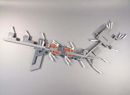LONDON HEATHROW Terminal 3 (T3) 1:400 Scale Building Model Diorama + Bridges