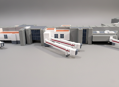 LONDON HEATHROW Terminal 3 (T3) 1:400 Scale Building Model Diorama + Bridges
