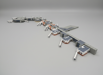 LONDON HEATHROW Terminal 3 (T3) 1:400 Scale Building Model Diorama + Bridges