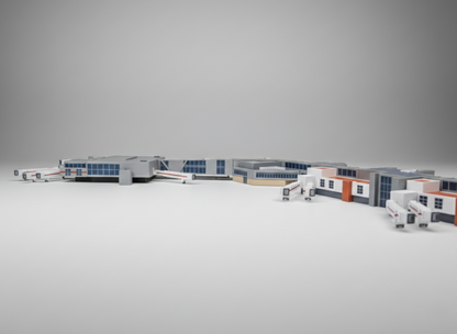 LONDON HEATHROW Terminal 3 (T3) 1:400 Scale Building Model Diorama + Bridges